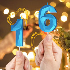 Birthday cake decoration with number candles blue for celebrations