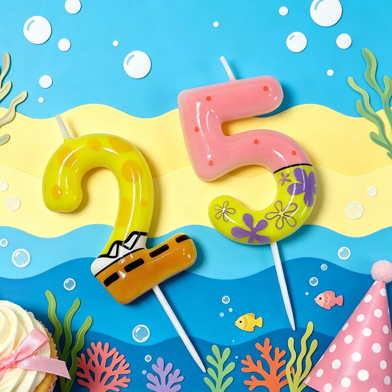 25 birthday cake topper cartoon numeral candle