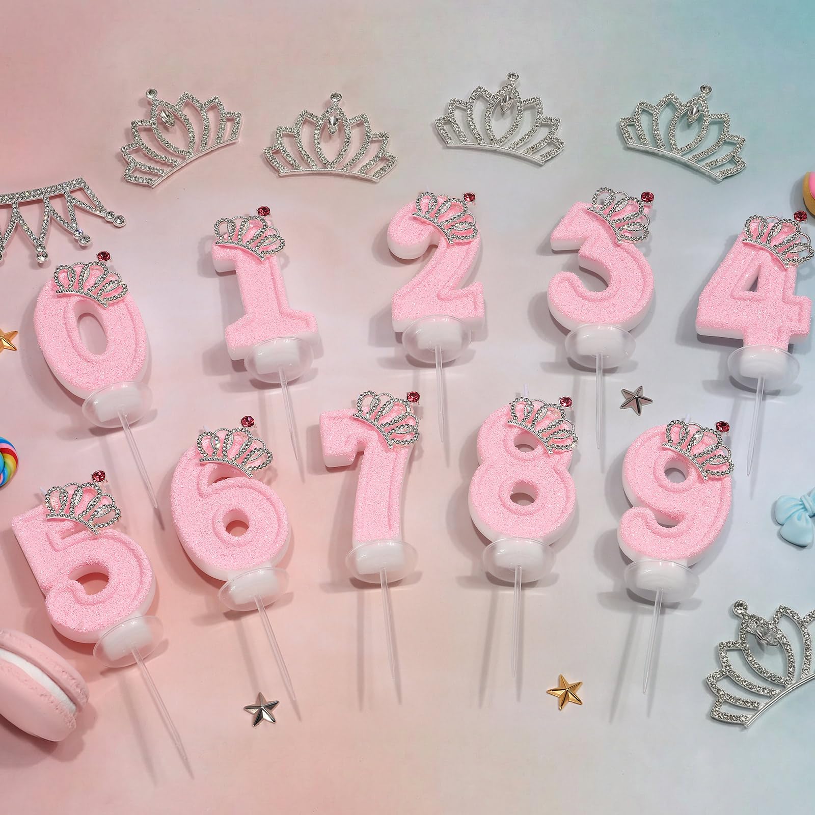 Birthday celebration candle crown pink for princess party