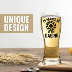 Birthday Christmas gift glass with casino motif