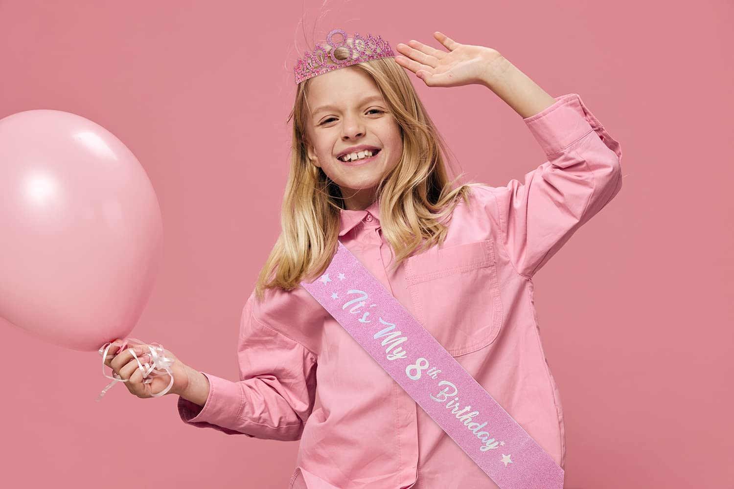 All-in-one 8th birthday party decorations set for girls Rose 8th
