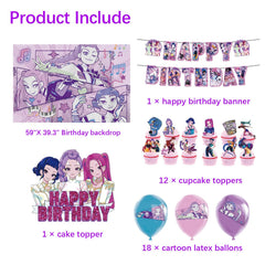 Cupcake toppers included in Birthday decoration set for birthday party