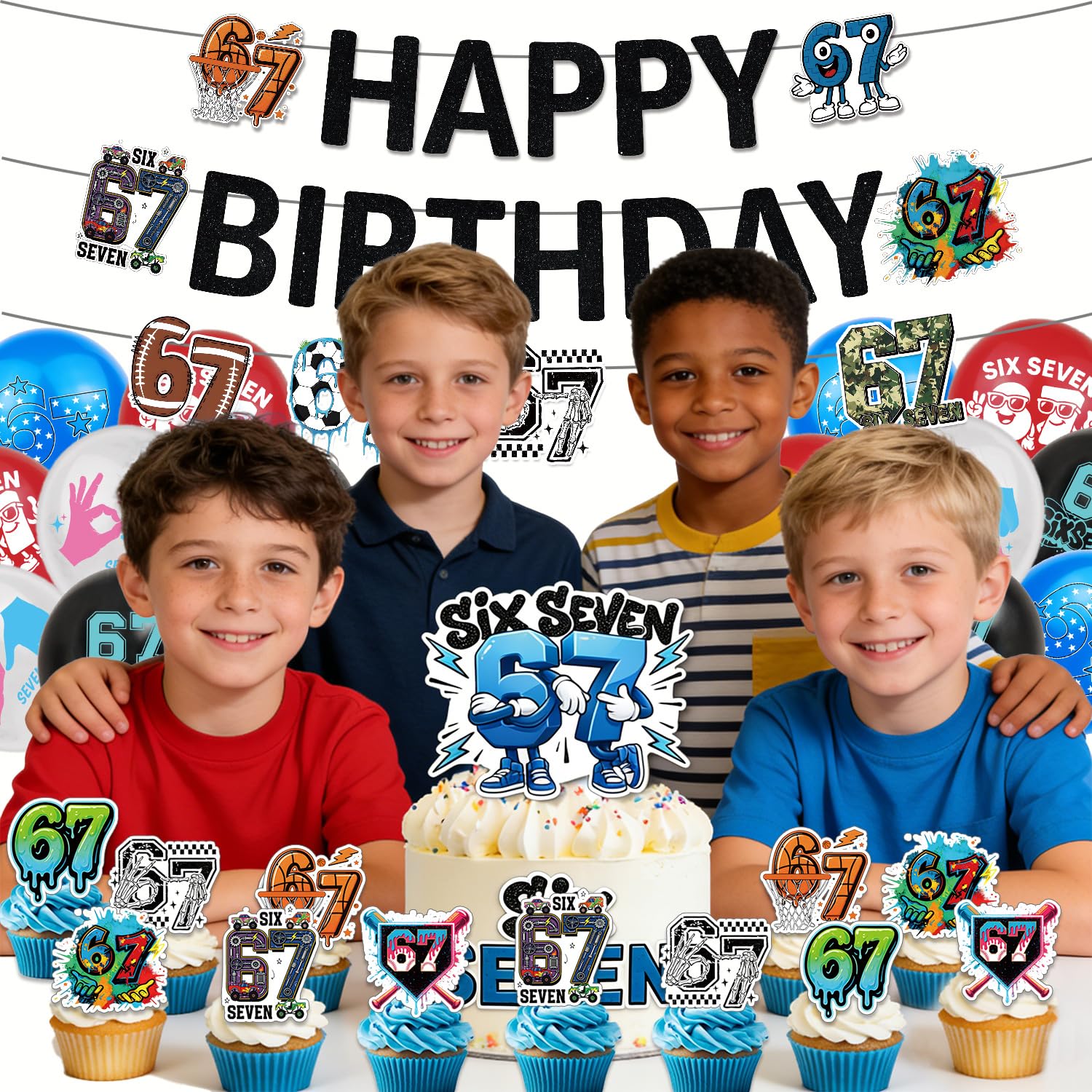Giftable 6 7 Birthday Decorations party kit