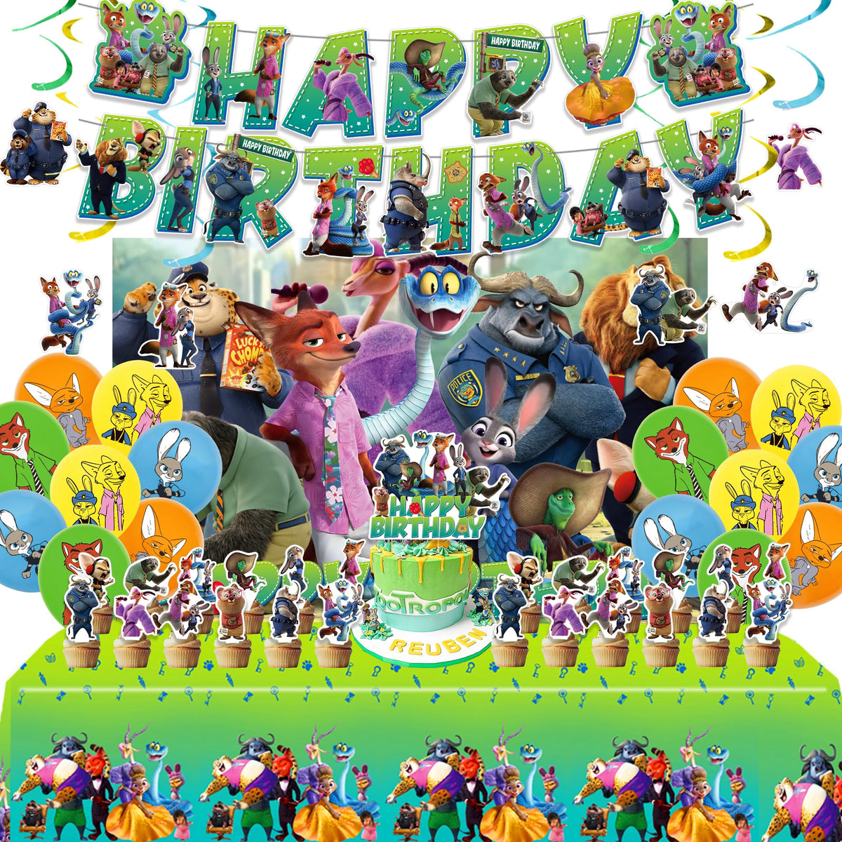 Backdrop for Birthday Party Decorations Set JungleThemed Game Celebration 39x59