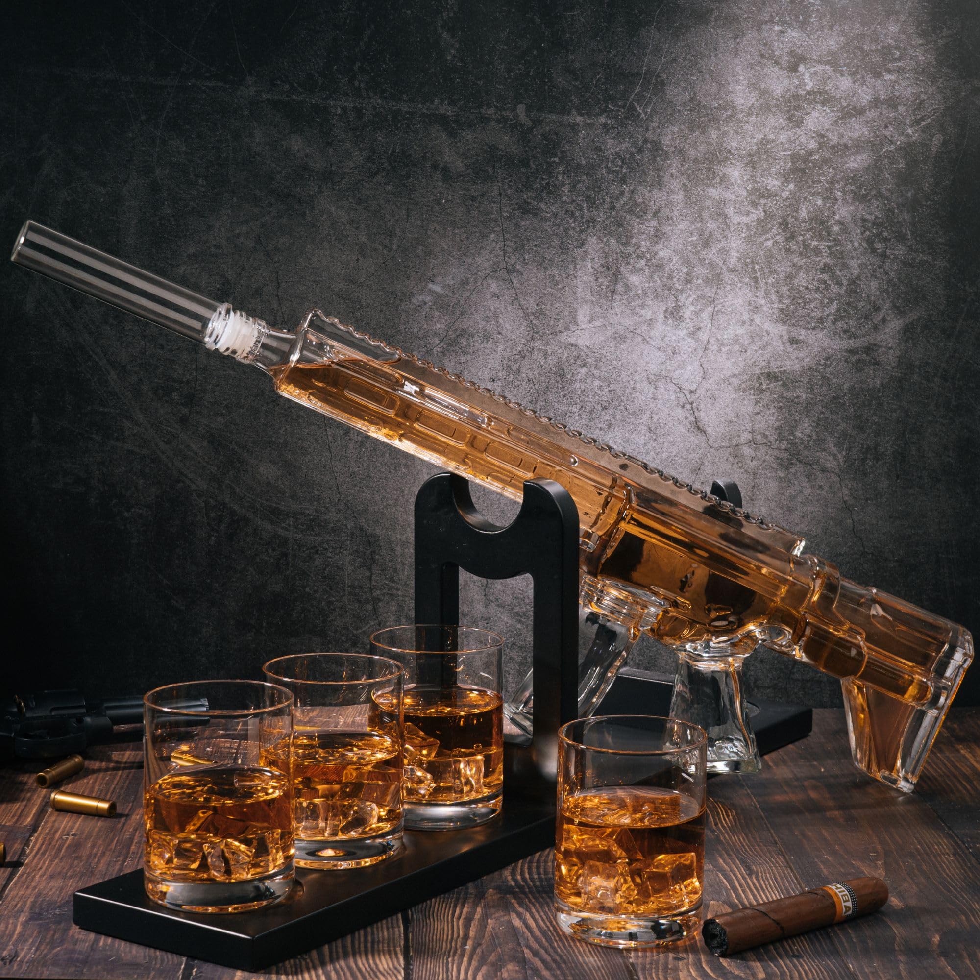 Birthday gift whiskey decanter set with glasses