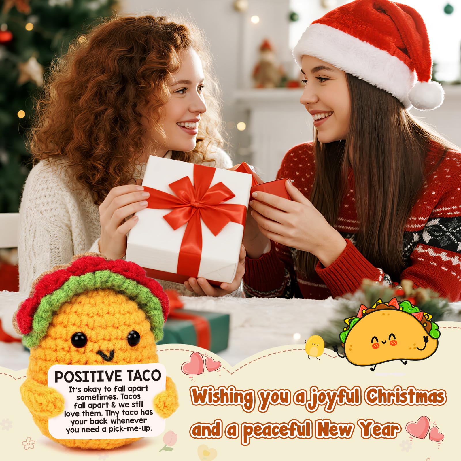 Birthday gift card included with mini taco crochet
