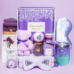 12 oz insulated stainless steel tumbler in purple gift set