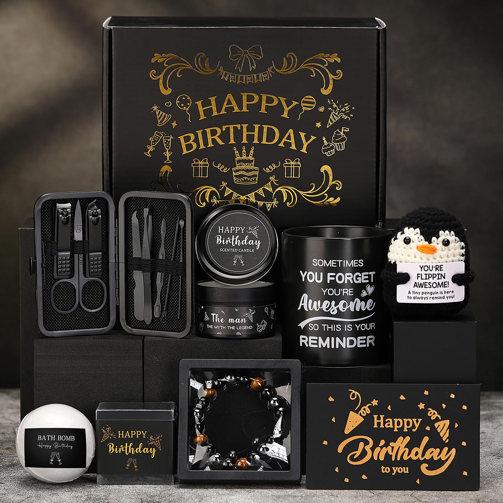 12 oz ceramic cup included in Birthday Gifts Set for Men