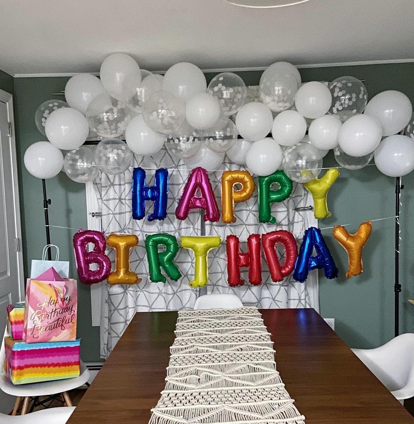 Indoor outdoor birthday decor foil balloons banner kit