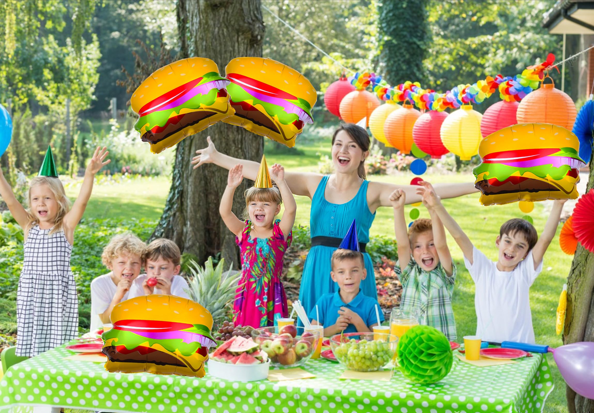 Aluminum foil hamburger balloons suitable for various occasions