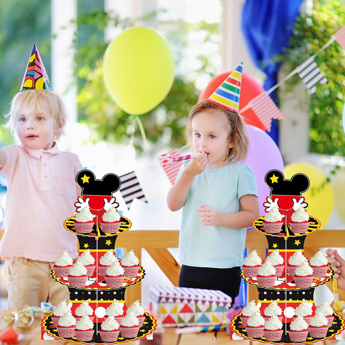 birthday party dessert stand packaging and setup
