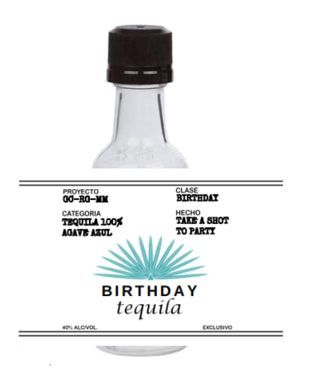 Birthday Party MINI Alcohol Bottle Sickers 3x2 label set for 50 ml bottles