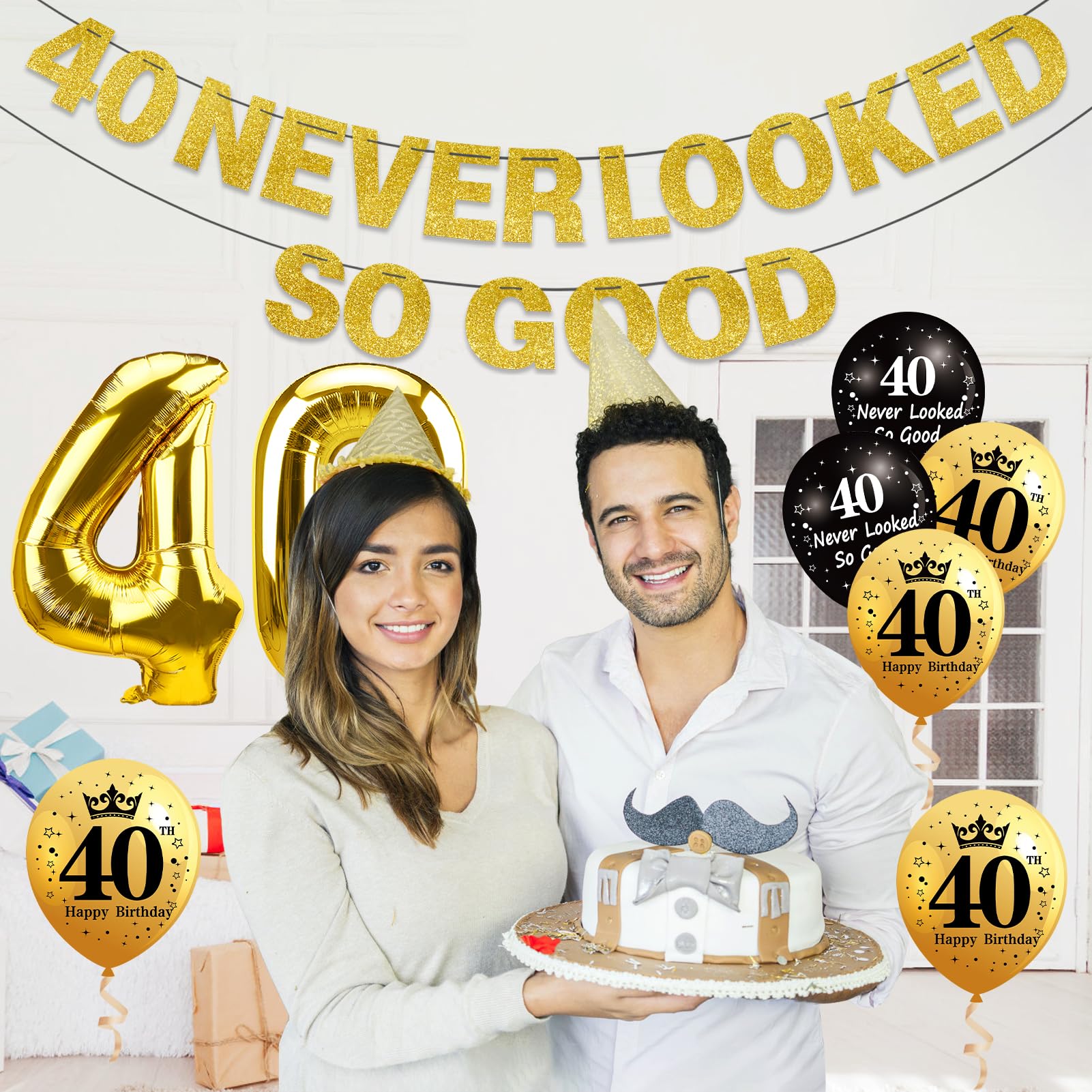 40th birthday party supplies kit 9pcs