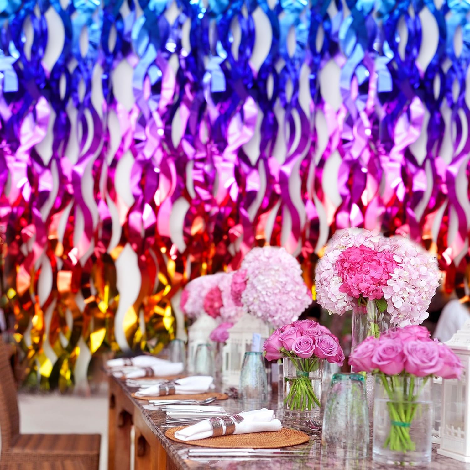 Party backdrop curtain set for various occasions