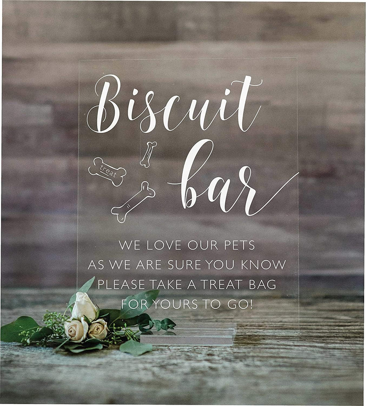 Biscuit Bar acrylic take one sign front view 8x10
