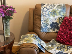 Floral design headrest protector for recliners by Bittlemen