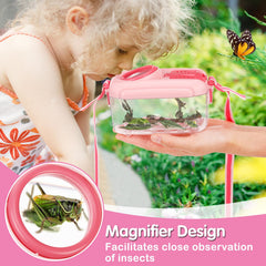 Biubee bug catching kit insect box with adjustable strap and capsule clip
