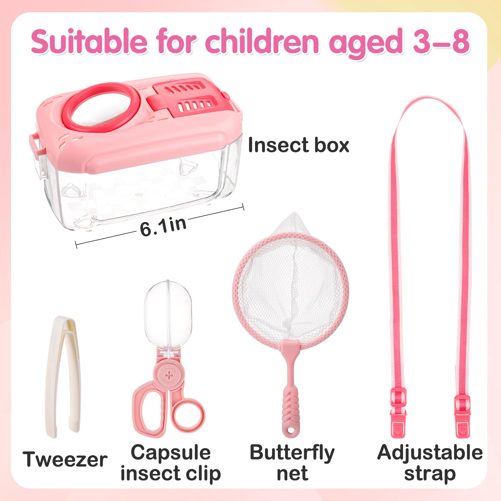 Odor-free plastic safe and durable bug catching toys for kids