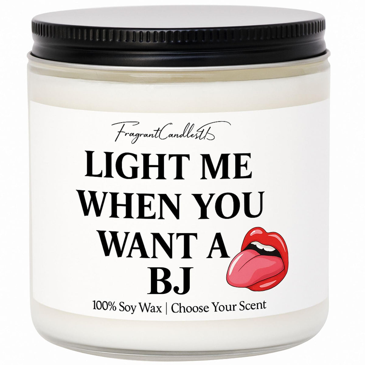 BJ Candle couples candle product image with cheeky message