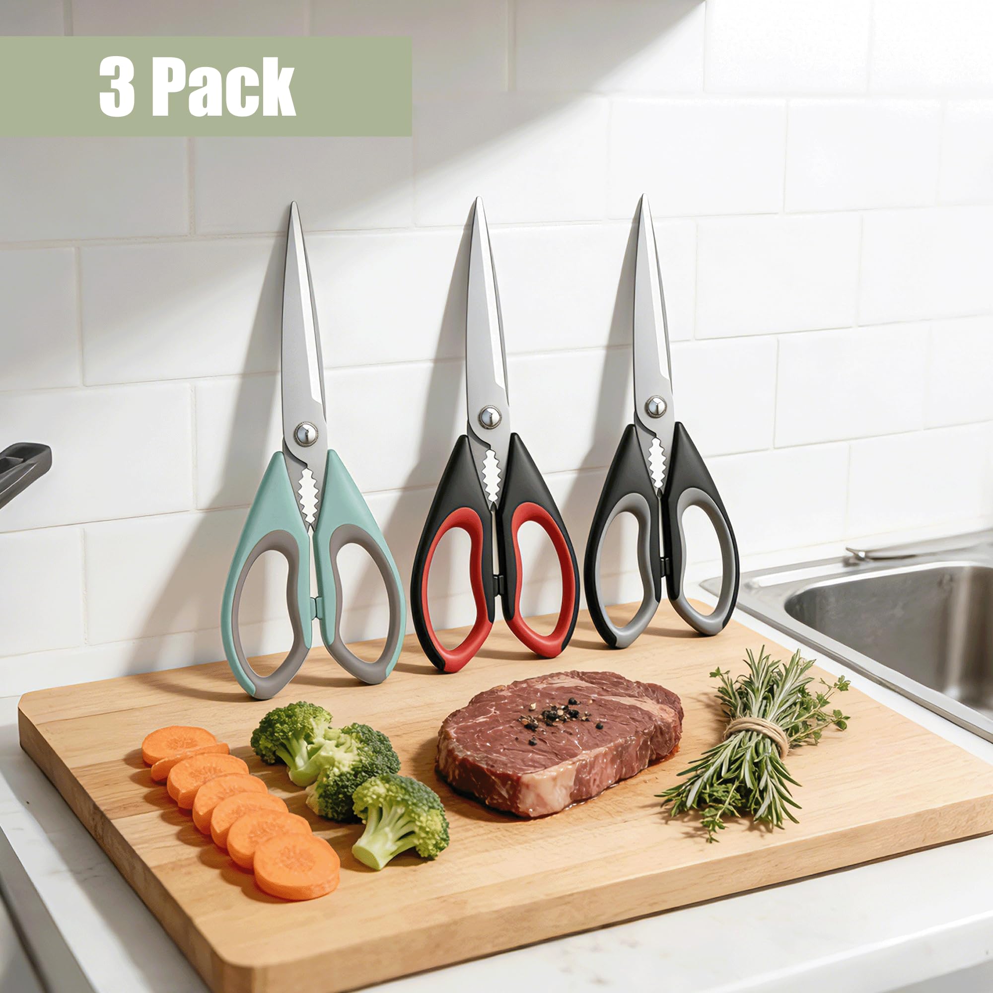 Heavy duty stainless steel kitchen shears 9.5 inch
