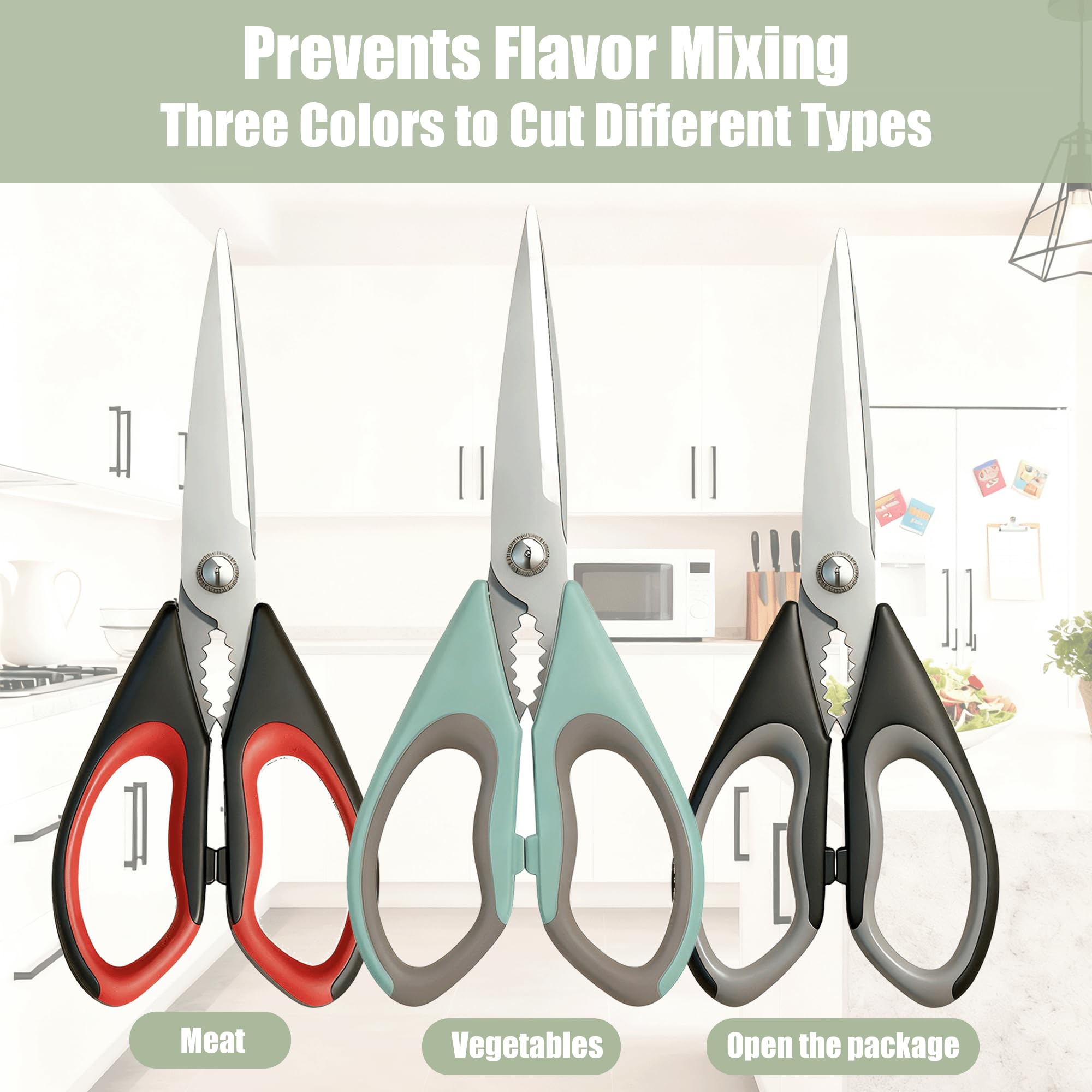All purpose kitchen scissors for meat fish poultry vegetables