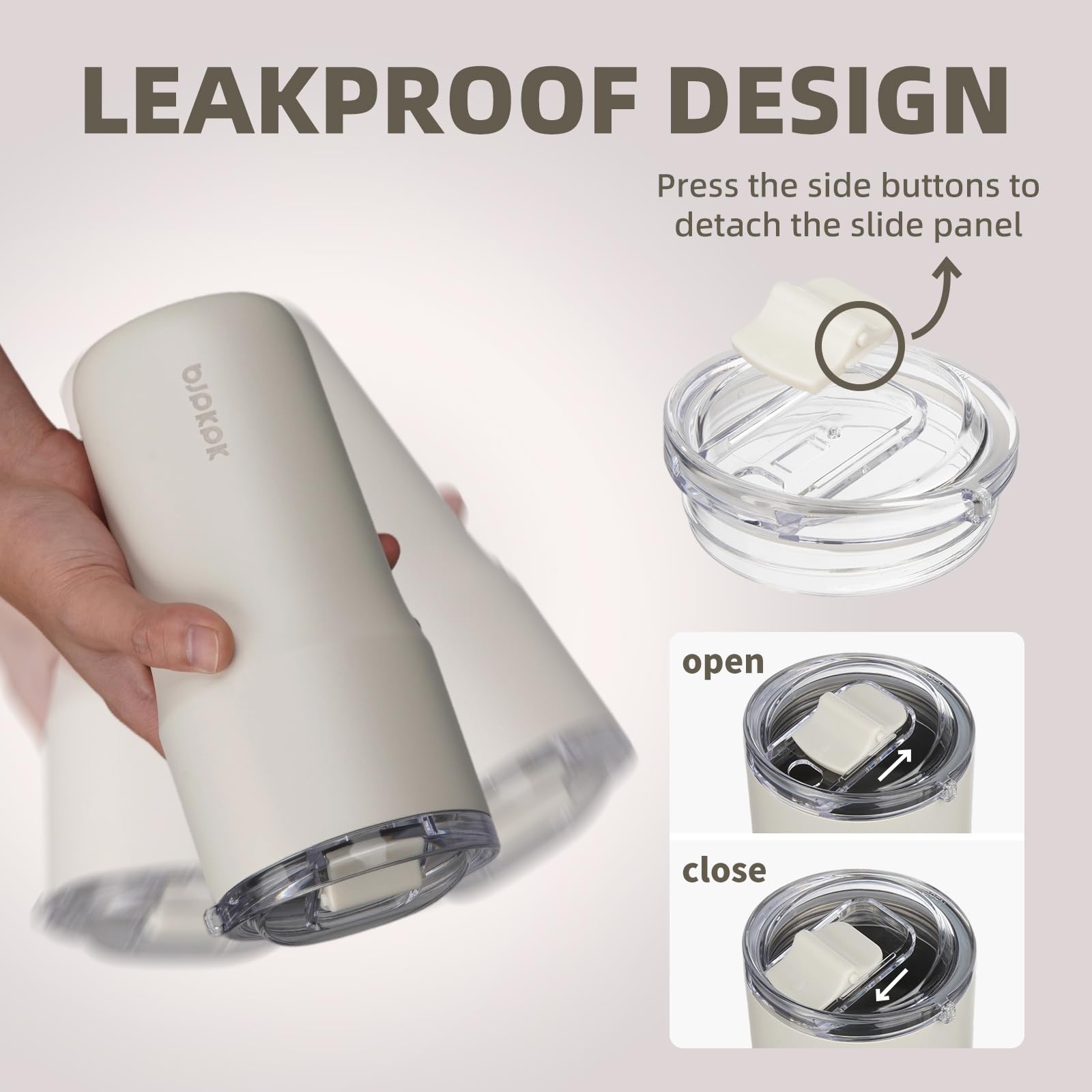 Leakproof lid and silicone seal on BJPKPK tumbler