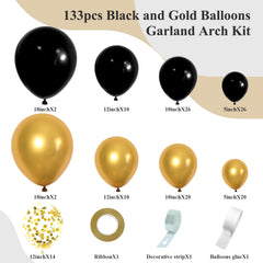 Black 18inch balloons included in arch kit