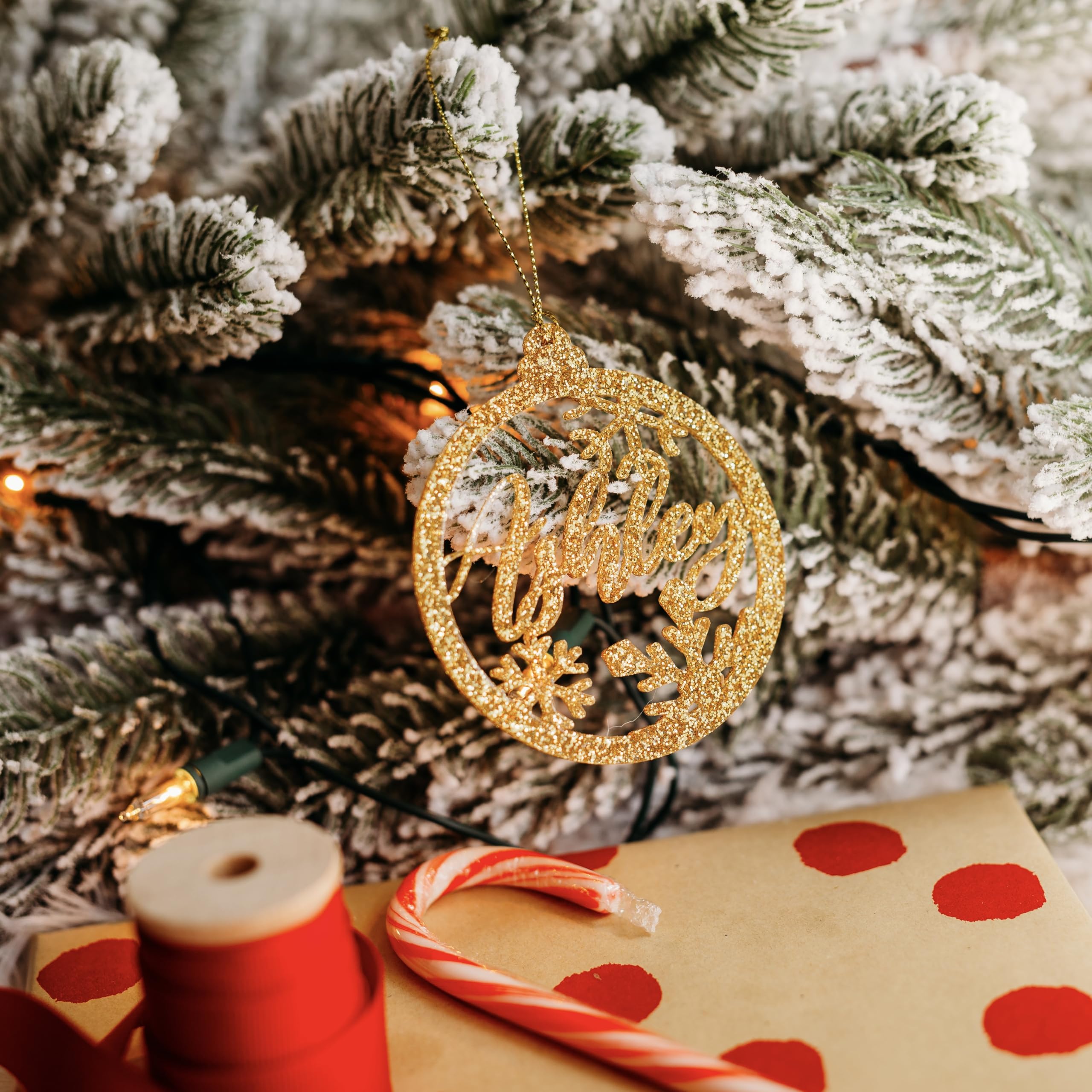 White acrylic ornament finish option