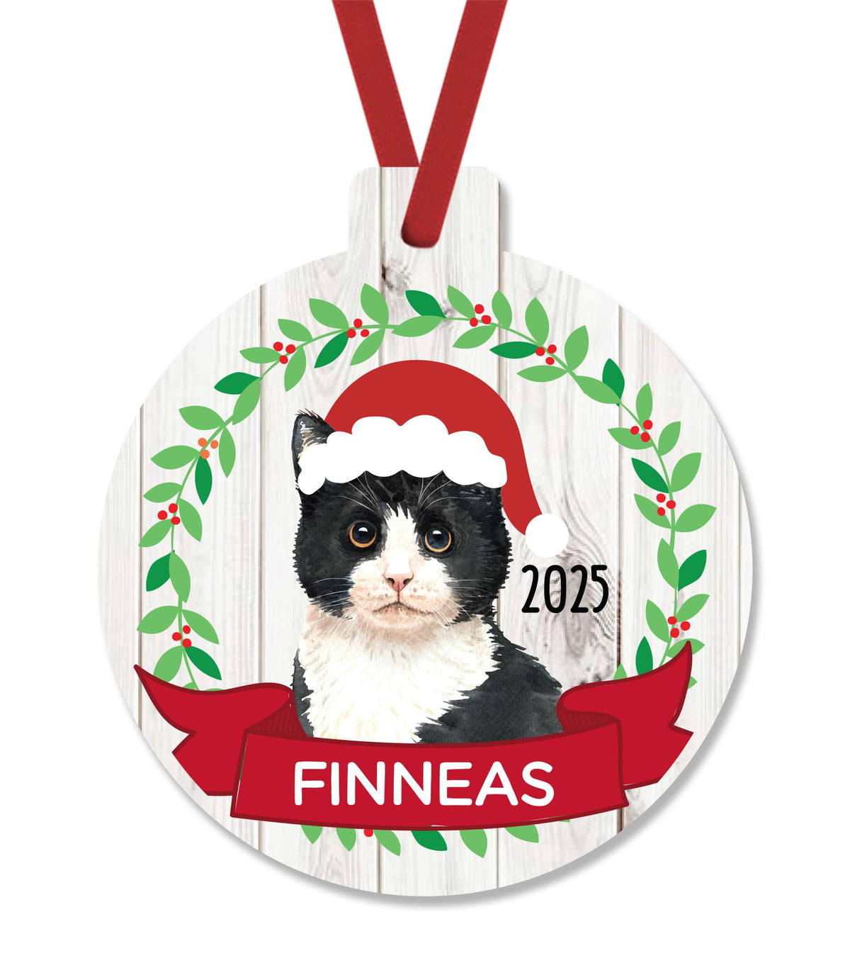 Black and White Cat Christmas Ornament 2025 product image