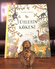 3D printed Charles Darwin bust with black base color