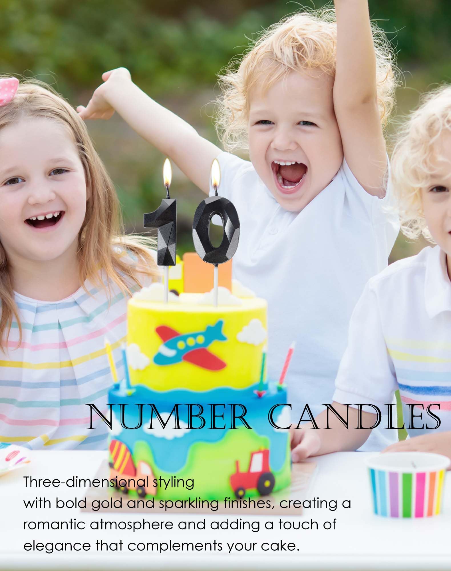Black 12th Birthday Candles with candle pick