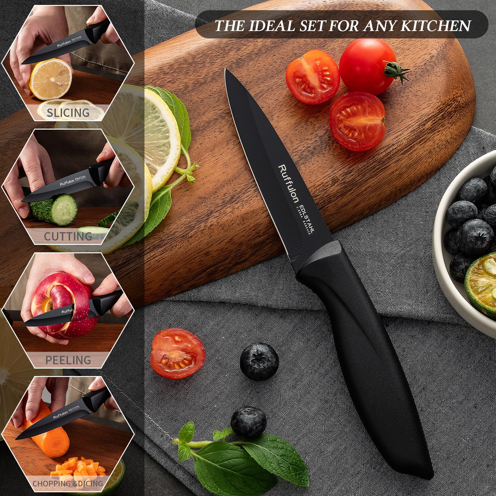 black coated blade for reduced sticking and durability