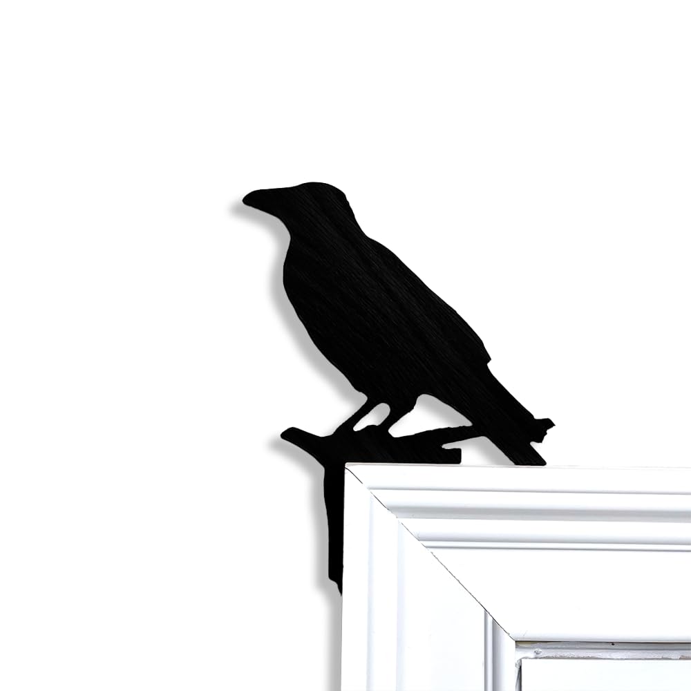 Black Crow Door Topper color black for door corner display