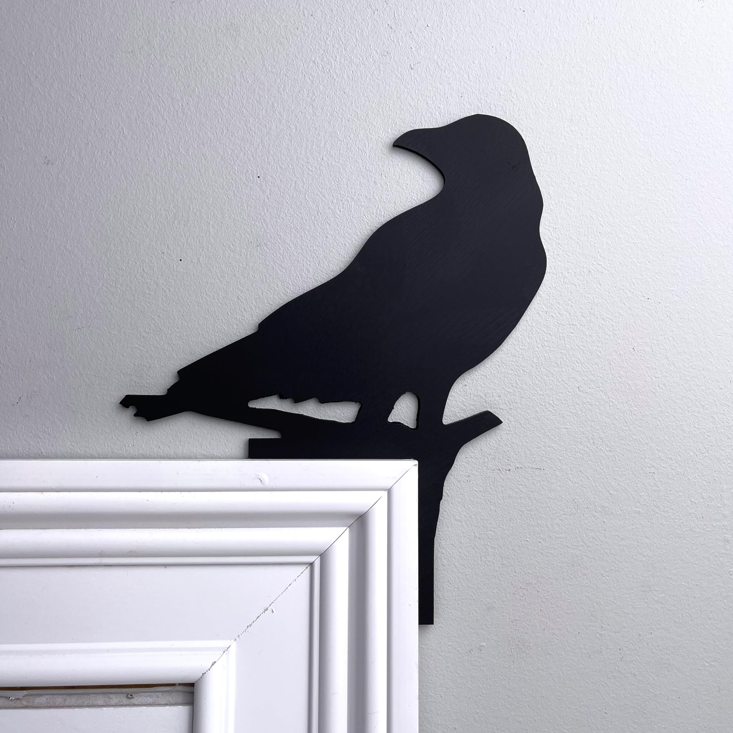 Door corner decor crow silhouette 6.5x8.5 inch PVC top piece