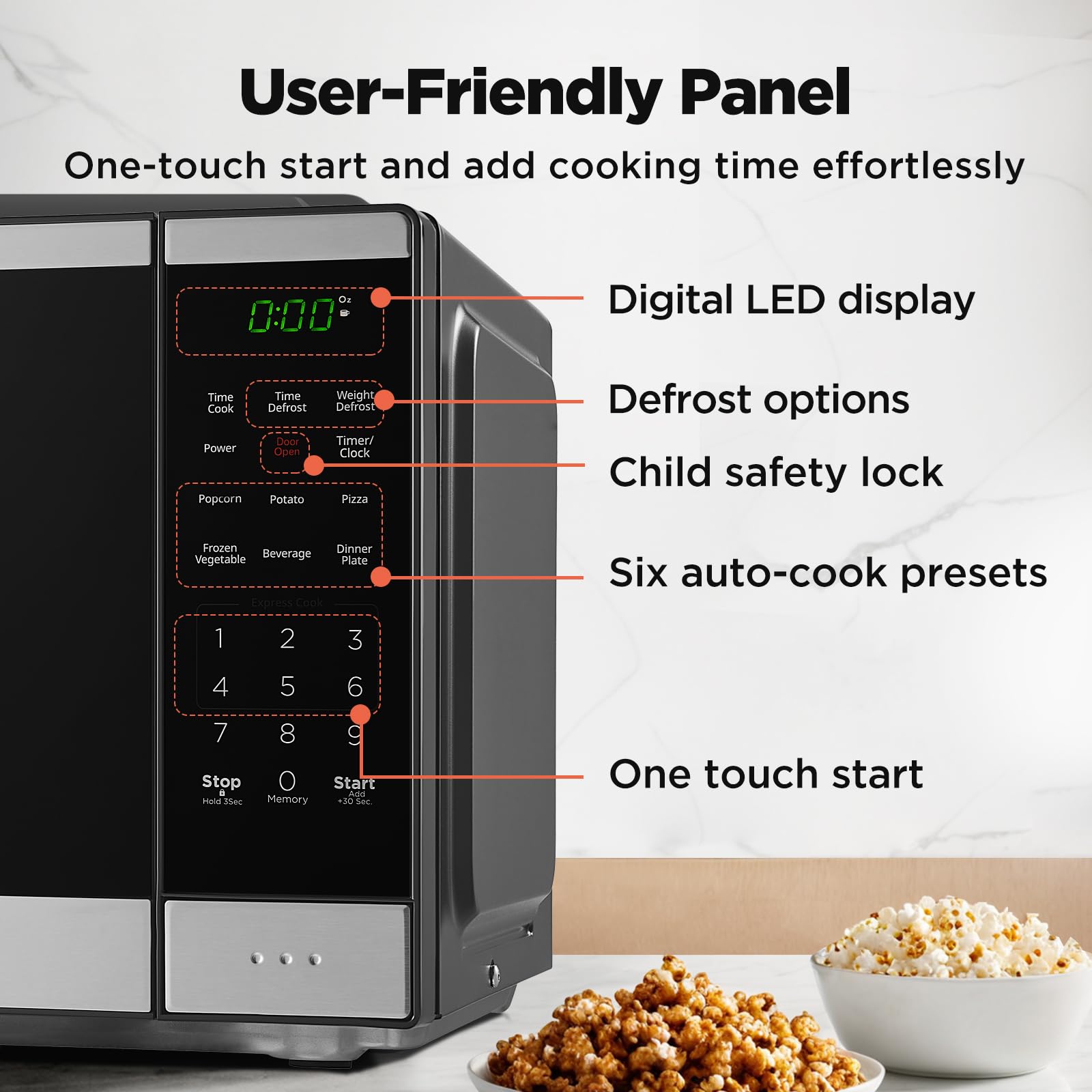 Two-step child lock safety on microwave