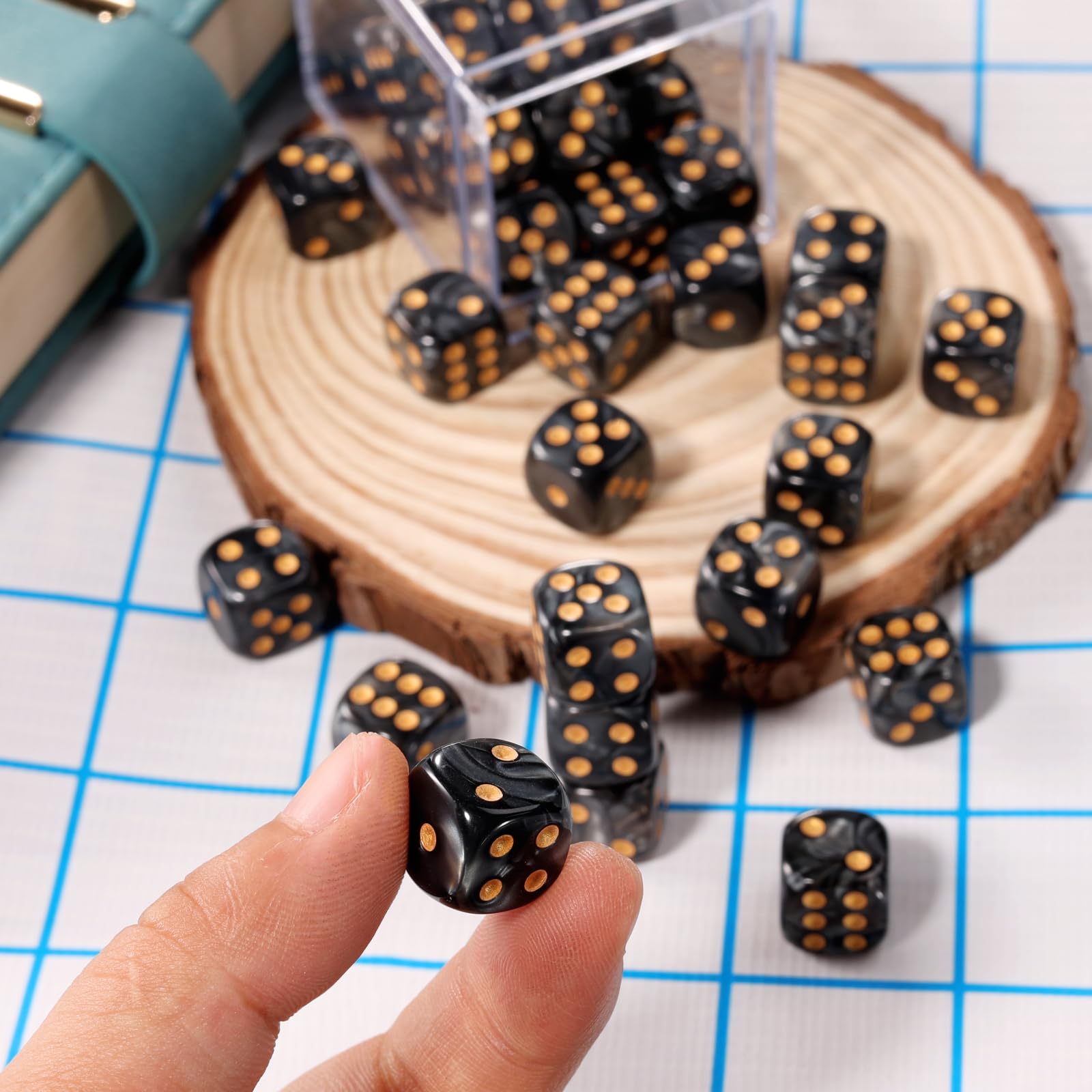 compact packaging keeps dice organized