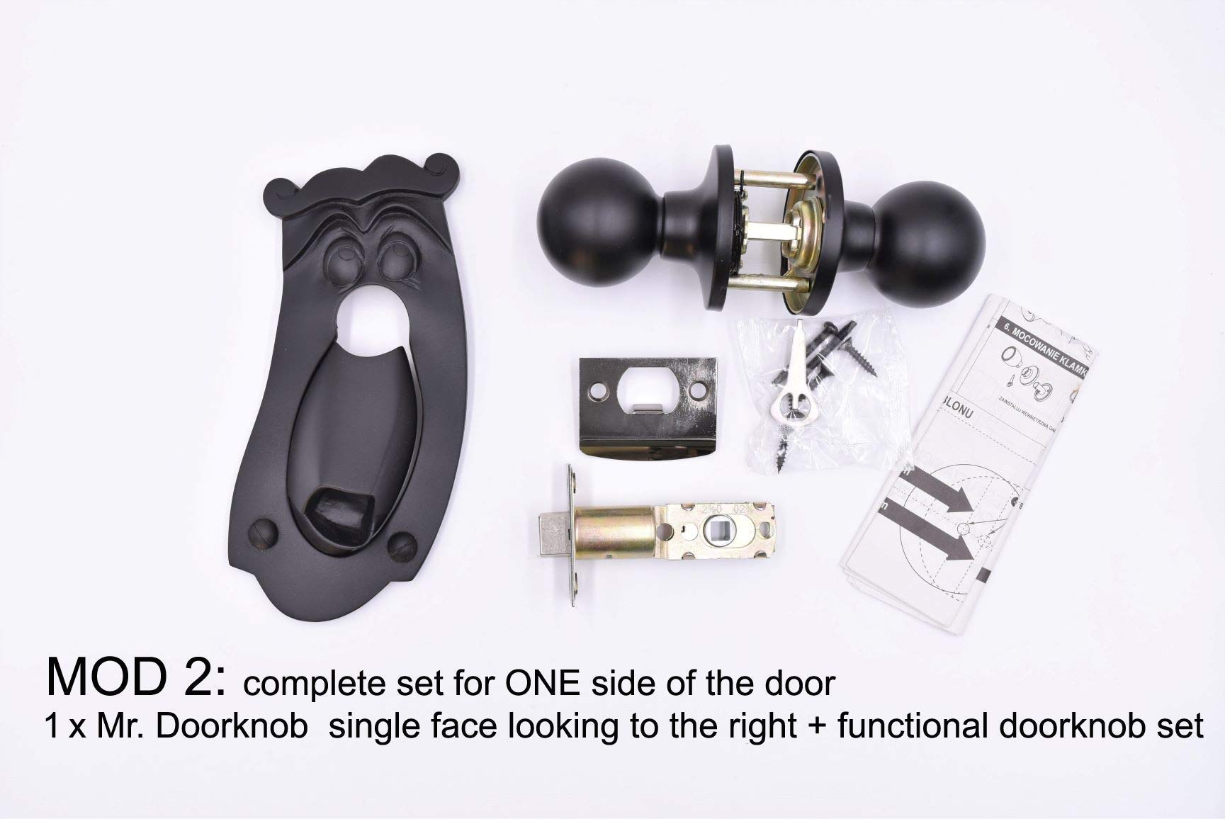 Black edition door knob component home hardware