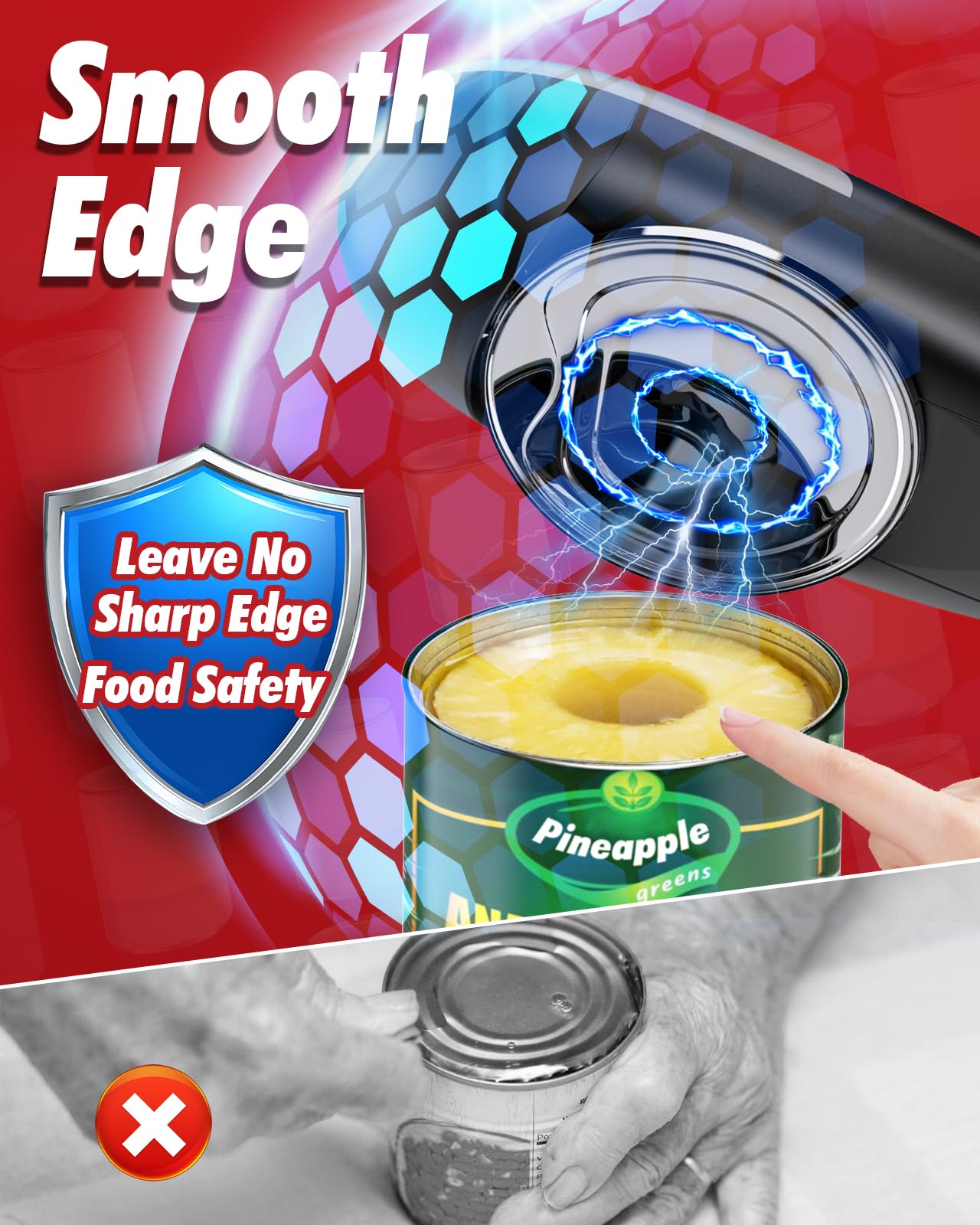 Black electric can opener kitchen gadget image