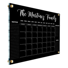 Black Family Name Calendar dry erase wall planner