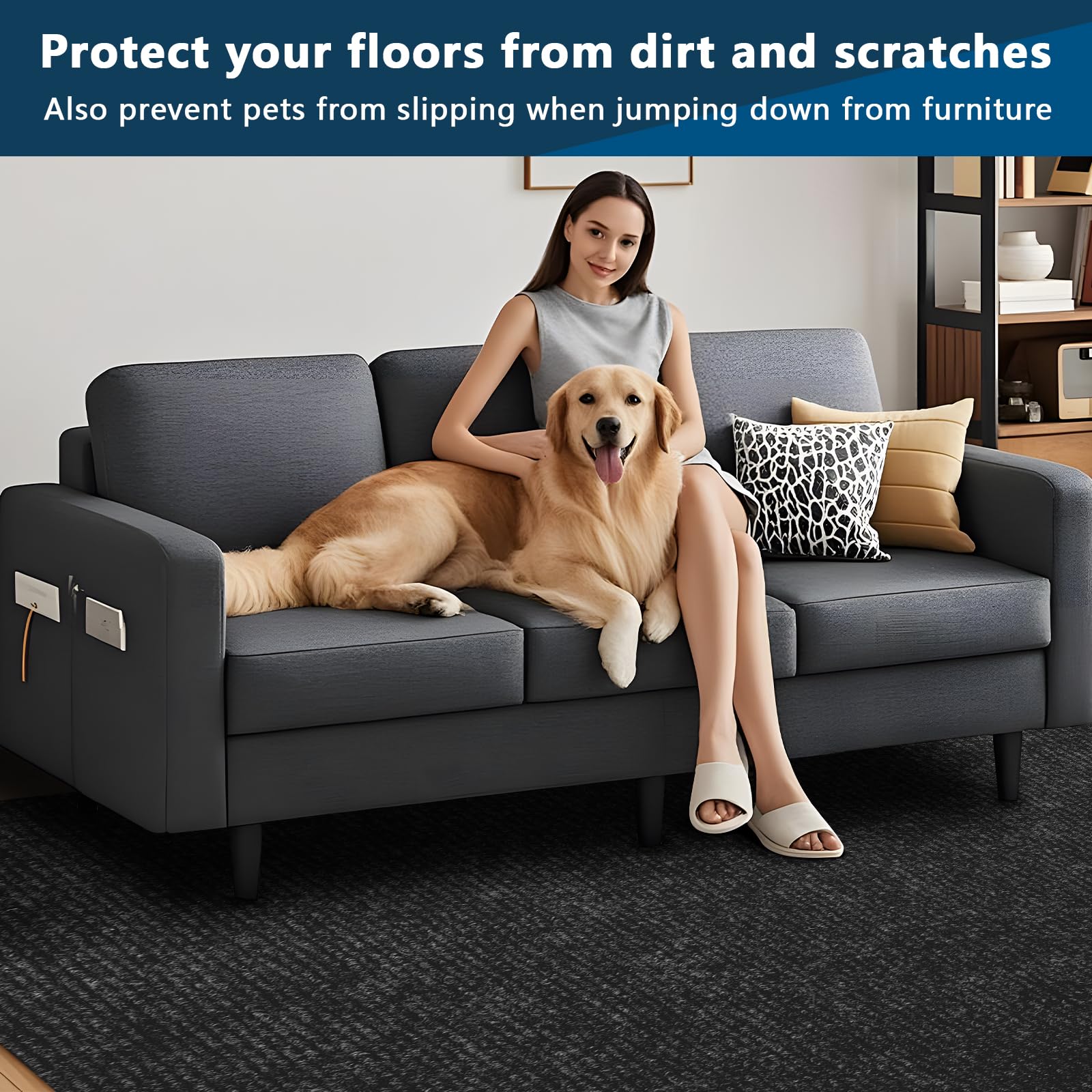Non-slip backing rug for hallways and entryways