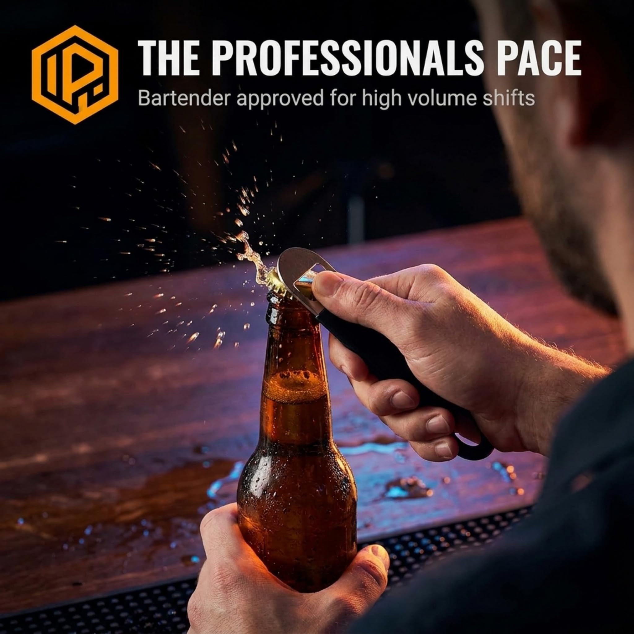 Black flat stainless steel bottle opener image
