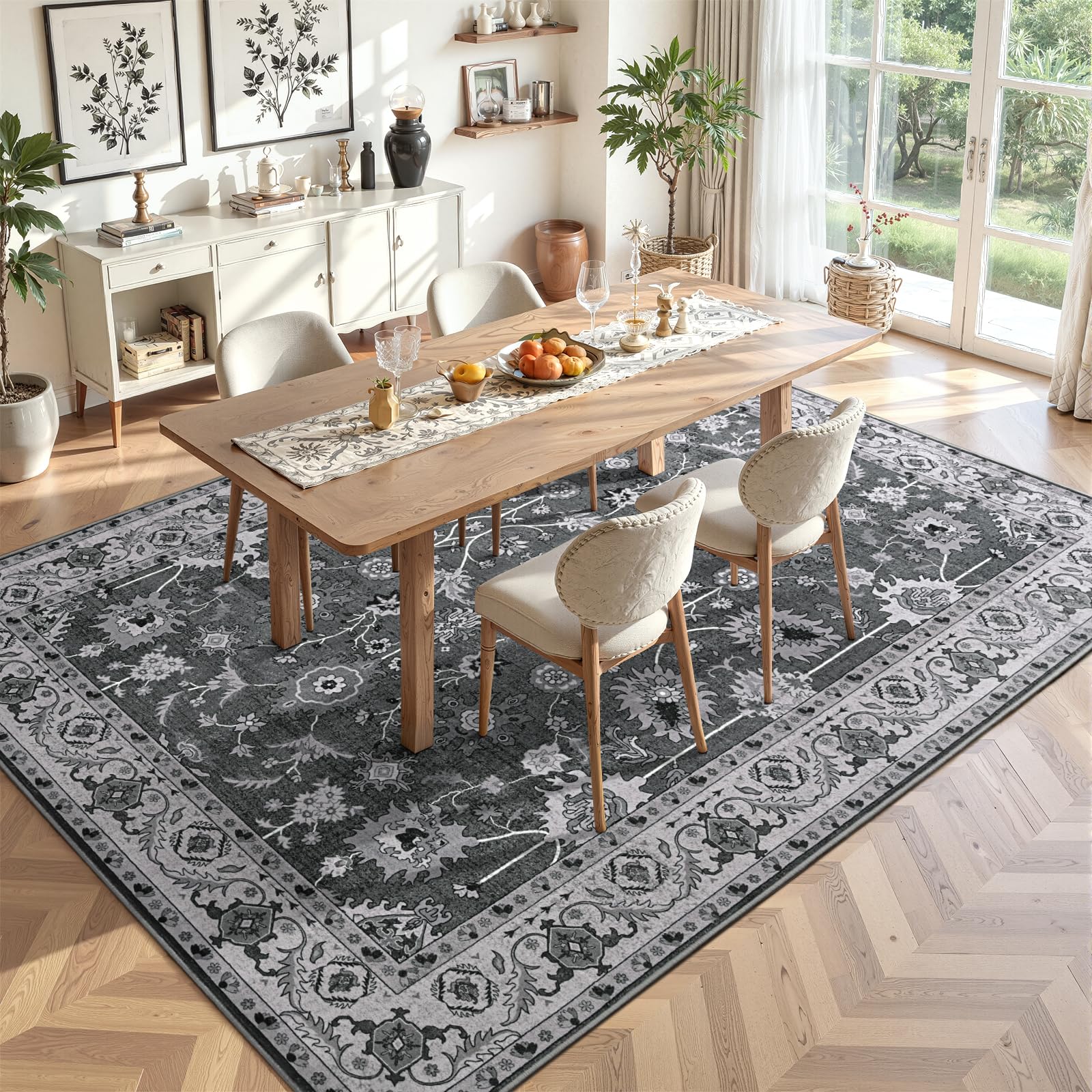 Rug underside shows upgraded TPR non-slip backing
