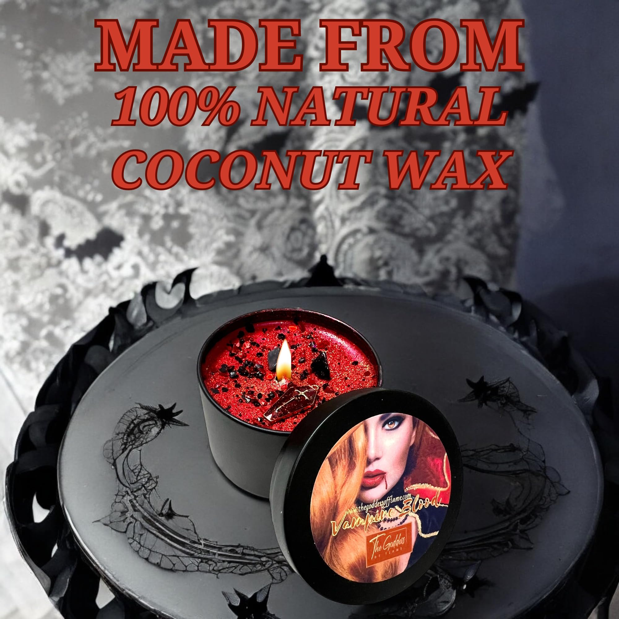 Black gothic candle for Halloween decor