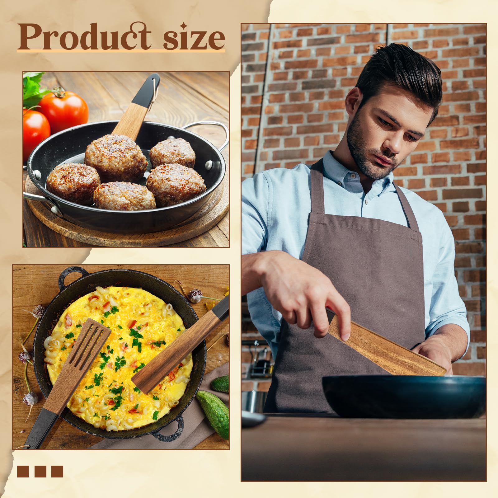 Spatula with black handle ready for cooking
