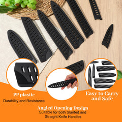 Black PP knife sheath protects bread and chef knives