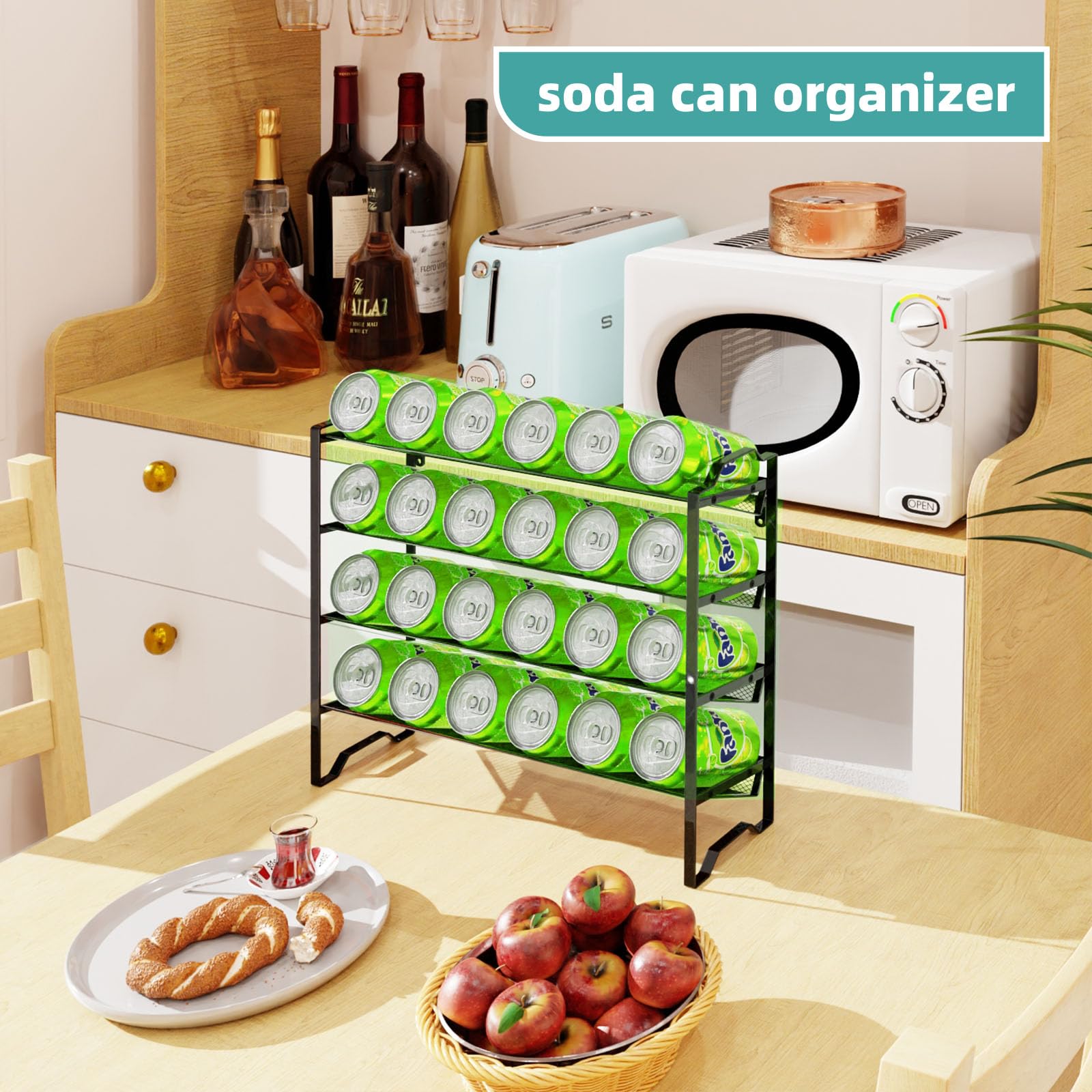 Space saving compact spice rack frees counter and cabinet space