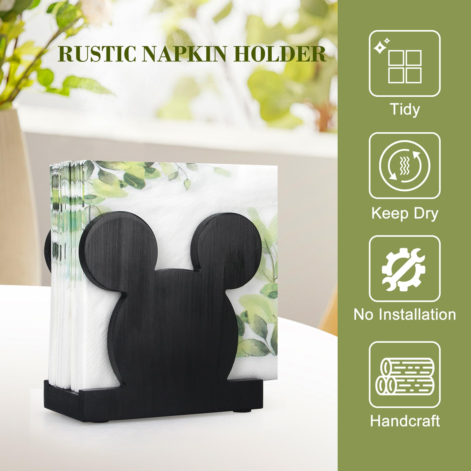 Lightweight durable napkin holder with Minnie motif
