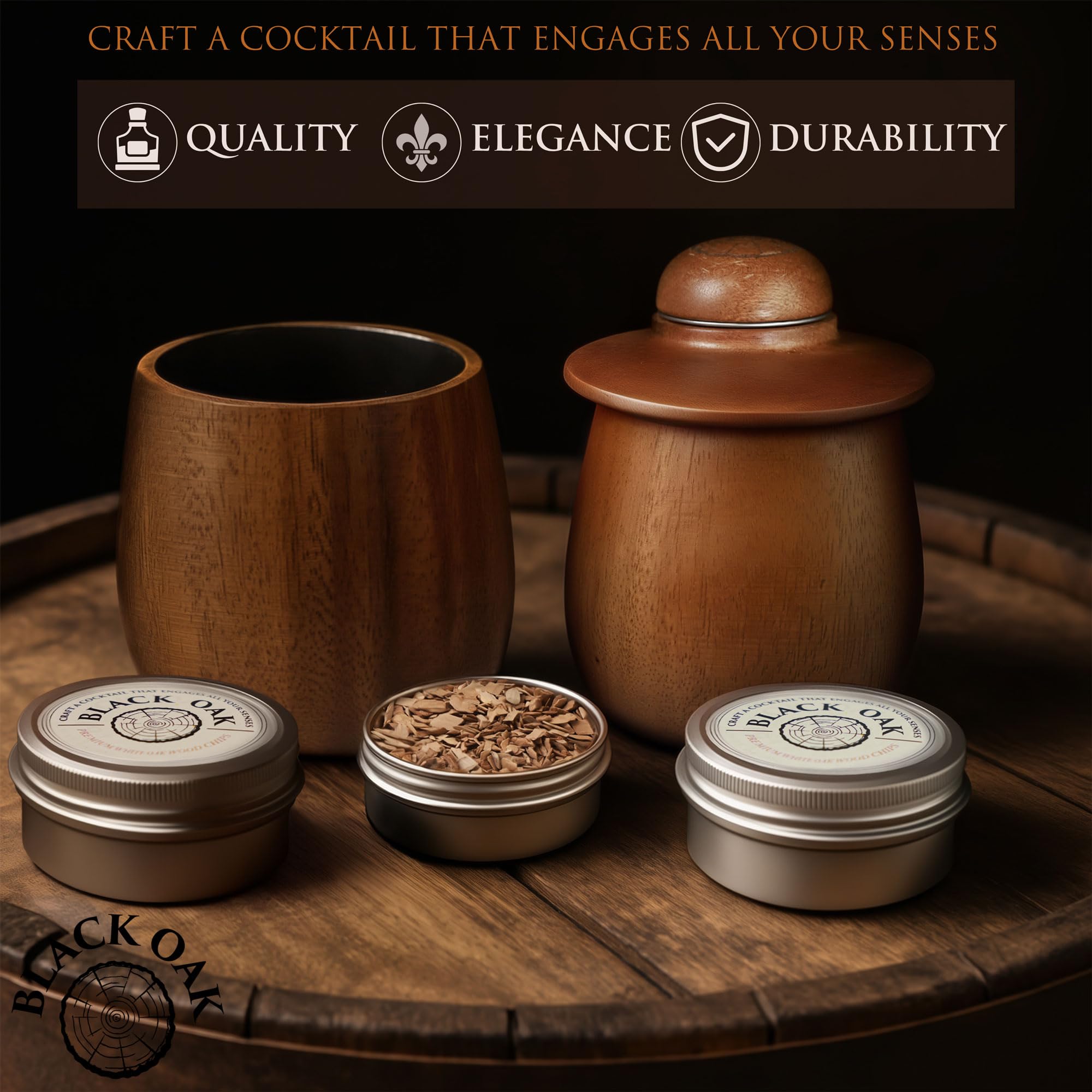 Included 3 flavors smoker wood chips for infusing cocktails