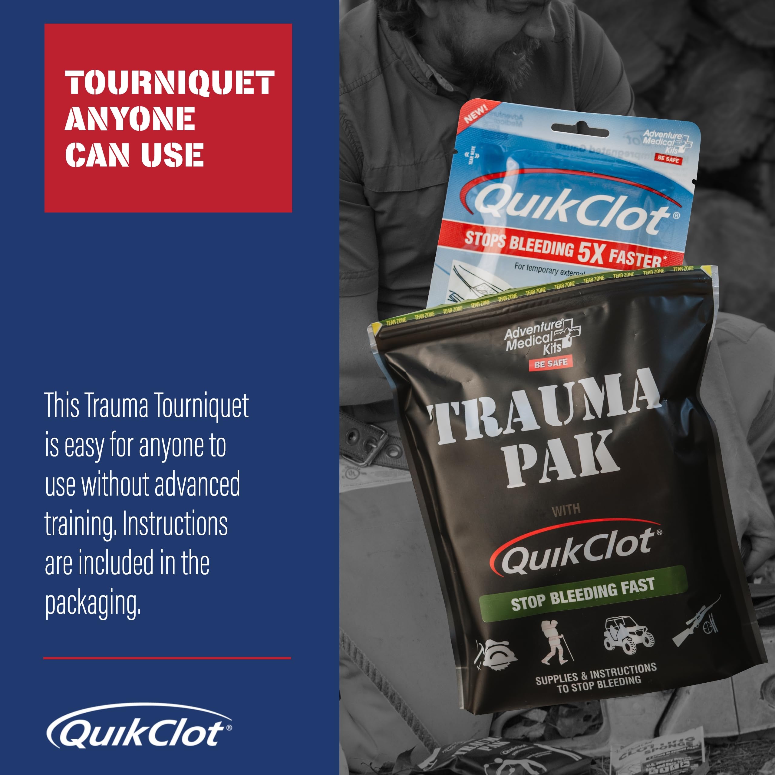 Black color one size Trauma Pak First Aid Kit