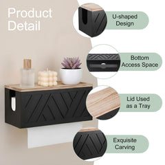 Wall mounted napkin holder with lid for kitchen and bathroom